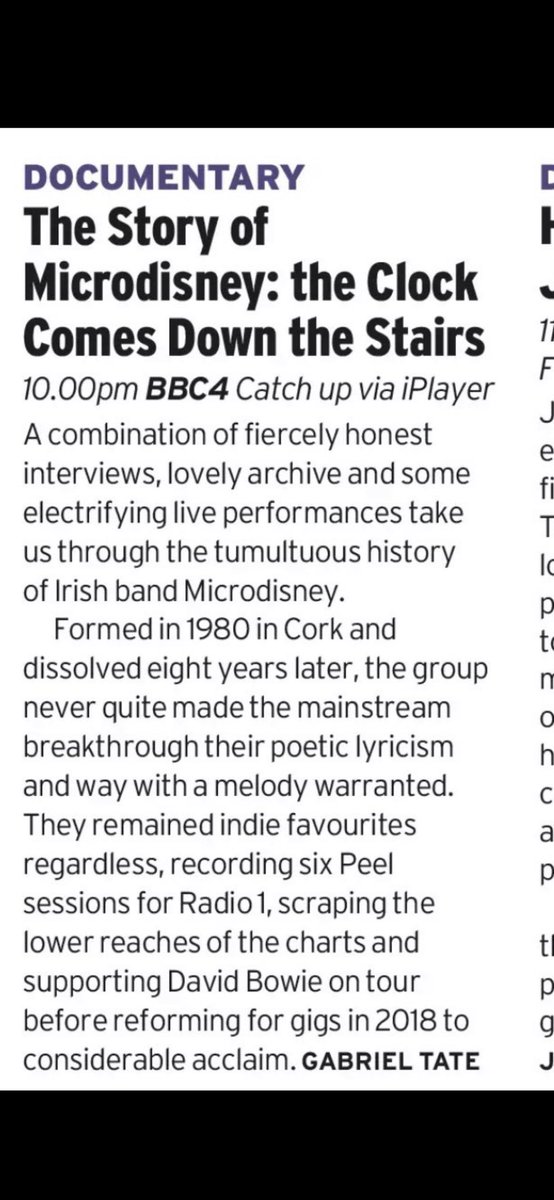 Please tune in for this doc on 15th March on BBC4 at 10, which I had the privilege of helping bring to the screen. Microdisney were a phenomenal band who didn’t get the recognition they deserved and in some small way this will hopefully help to address that