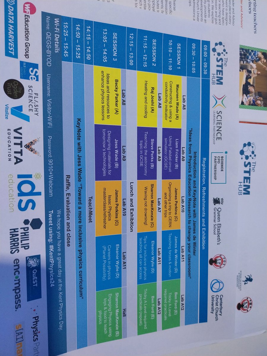 STEMLearning_AS's tweet photo. Super inspired to attend #KentPhysicsDay held @qegs_faversham : 120 #Physics teachers #teachercpd improving the quality of Physics delivery, supporting access to resources and hearing from #inspiring speakers #workshops @STEMLearningUK @STEMHUB_SE @STEMAmbassadors @ogdentrust https://t.co/kBYqc2yy0x