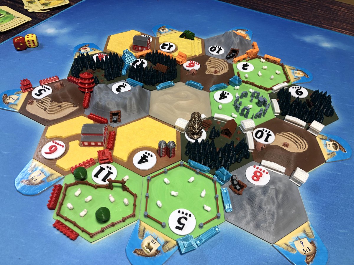 Invited neighbors over for a teach &amp; play of Catan!  Been a min since this game hit the table and I had forgotten how unforgiving the "dice" can be 🎲 but everyone had a fun evening of trading and building and that's what matters most!  
Happy Gaming!

#sheepforwood  #boardgames