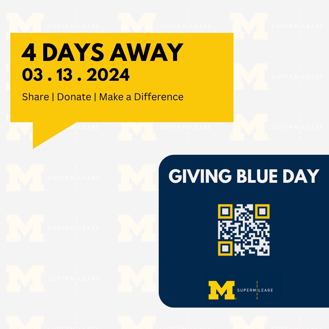 Wednesday, March 13, is Giving Blue Day 2024!

Join us in participating in the UMICH largest campus fundraising event. Support our cause by donating or sharing this post on social media. The fundraiser begins at midnight on March 12 and will continue for 24 hours. See you soon!!