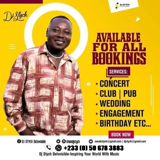 IamDJSTYCH's tweet photo. Whatsapp Me For That Event...

Book The Best DJ For The Job!
#WhatsApp me via - +233506783883 https://t.co/8nNEOES3O8