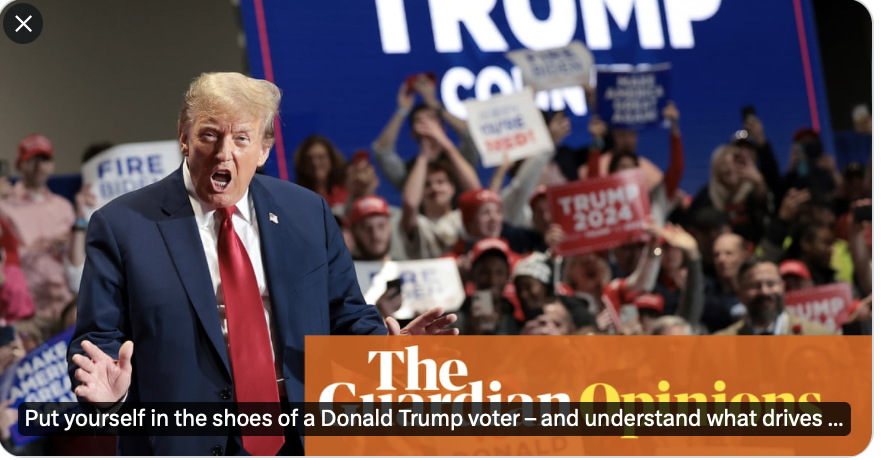 suzannezeedyk's tweet photo. Why do so many people in the USA support Donald Trump? This @guardian article explores that. At the centre is the logic of the #DramaTriangle: I will save you from the villains. #DaringVentures shows how much we underestimate human longing for a saviour.
https://t.co/mVwIeIwt5K https://t.co/t41nPyzzz0
