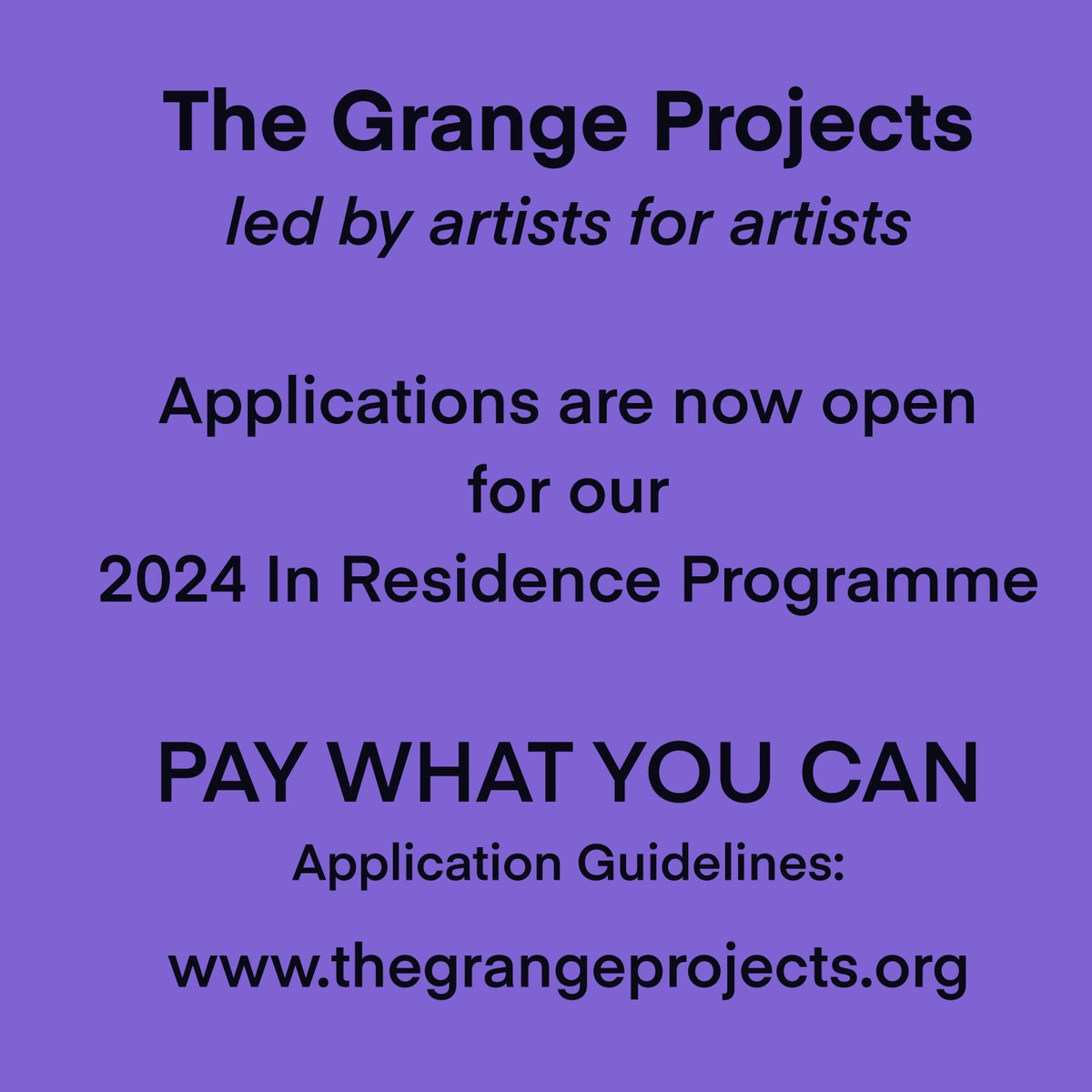 Everyone's welcome to apply. Next deadline 15 March. Application guidelines thegrangeprojects.org/copy-of-applic…
#artistopencalls #opencalls #artistsopencall #artistresidencies