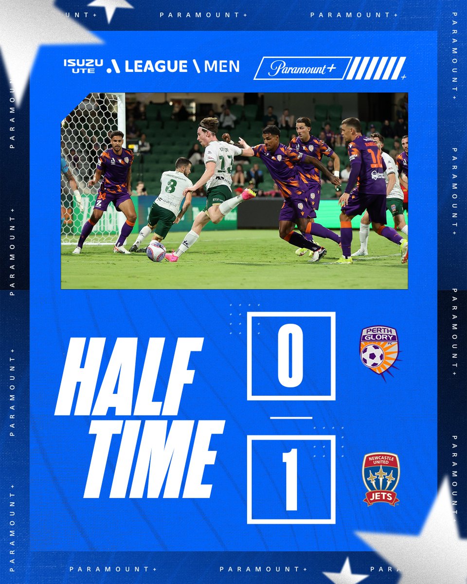 ParamountPlusAU's tweet image. HT| The Jets hold the ascendancy! 💪

A fine finish from Clayton Taylor sees @NewcastleJetsFC lead at the break 👏

Can @PerthGloryFC find a way back into this contest? 🤔

#PrideRound #PERvNEW Live on Paramount+ 📺