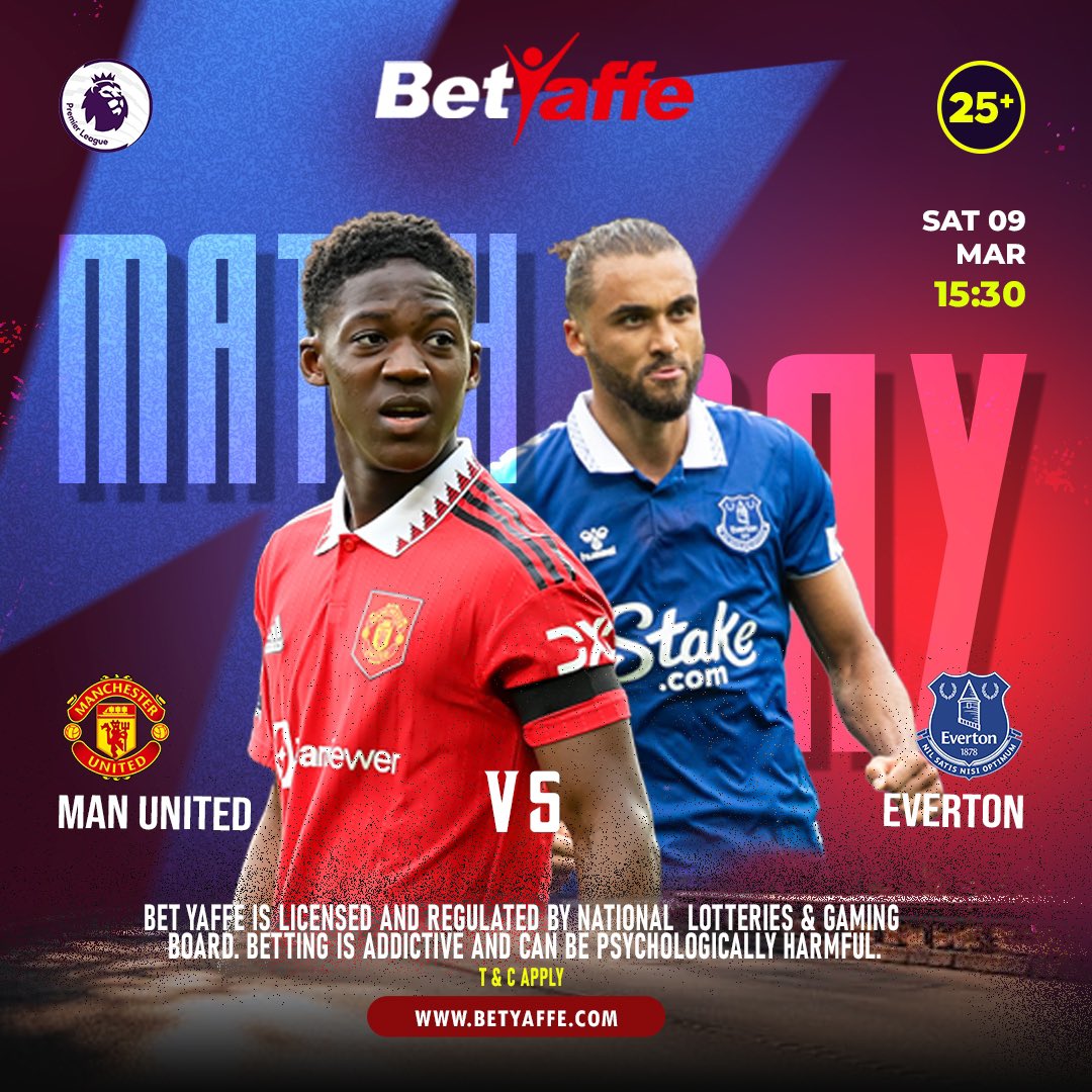 BetYaffe's tweet photo. 🏴 It's the first of a Manchester v Merseyside double as Dyche's side take on ten Hag's injury-packed United team in the early kick-off!
🏴 Can they struggle and get the 3pts today? Place a bet on the game via https://t.co/zl2uA1zu8b for the best odds.
#MUNEVE || #Betyaffe https://t.co/hMkzRxOwcI