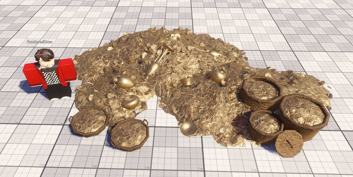 FracturedOreo's tweet photo. Gold piles using PBR materials
#Roblox #RobloxDev https://t.co/Sv0m2noffq