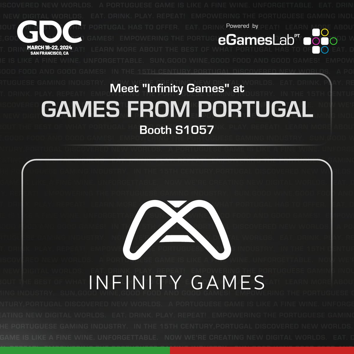 🎮✨ Escape the chaos and embrace tranquility with Infinity Games at GDC San Francisco! 🌟 Join them at Booth S1057 and discover why they're redefining gaming as a journey of relaxation and rejuvenation. Level up your chill! #PortugueseGamingPavilion #GDC2024 #InfinityGames 🎮✨