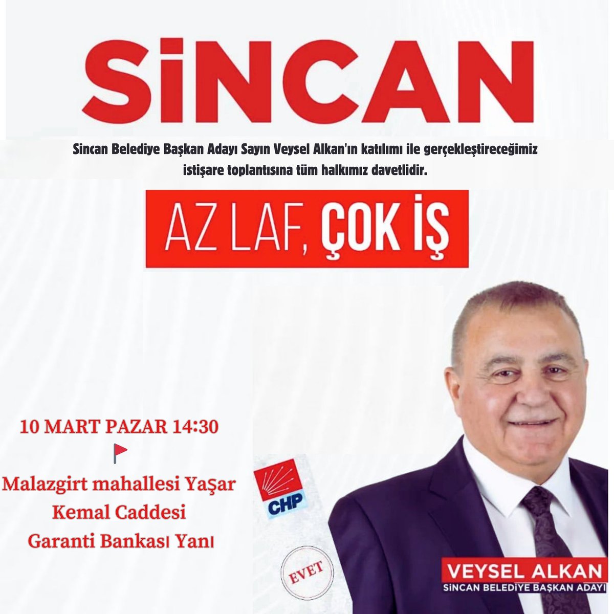 Tüm halkımız davetlidir..

#azlafçokiş
#mansuryavaş
#veyselalkankazanacaksincankazanacak
#bizimveysel