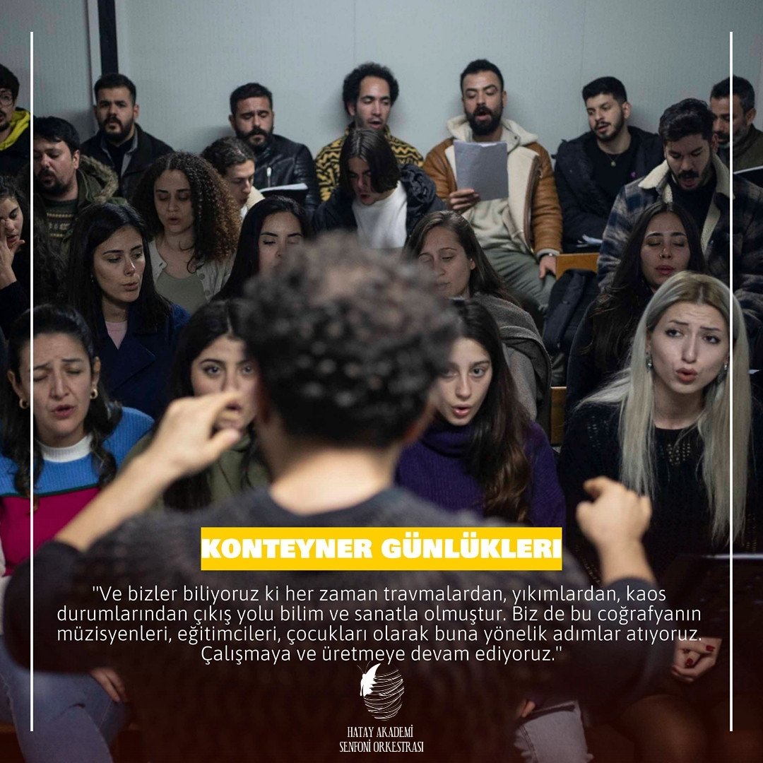 Hatayakademior1's tweet photo. Hatay Akademi Senfoni Orkestrası olarak konteynerda provalarımıza devam ediyoruz. 🎶 #Orkestra #Provalar #KonteynerGünlükleri https://t.co/a5Q0IrhRdm