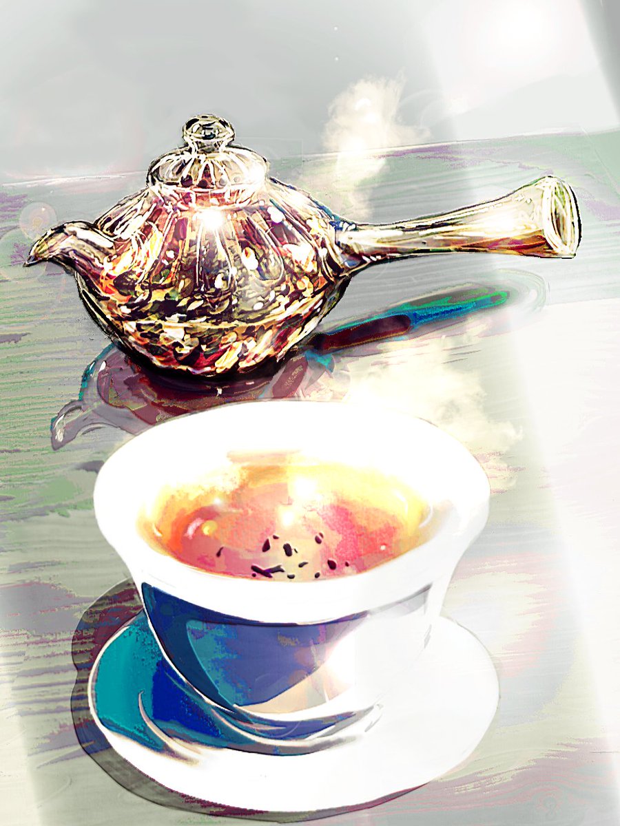 「#アイビスペイント #イラストガラス瓶と薬草茶 」|アンモナのイラスト