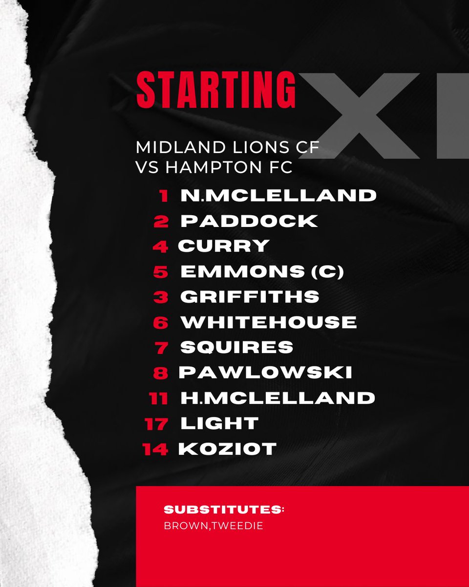 ⚽️Saturday⚽️ 
🆚 <a href="/midlandlionsfc/">Midland Lions</a> 
📆 09/03/2024
⏰ 2:30pm KO
🏟 WS1,3BD
🏆 <a href="/BirminghamFL/">Birmingham League</a> D3
#UTD🐉