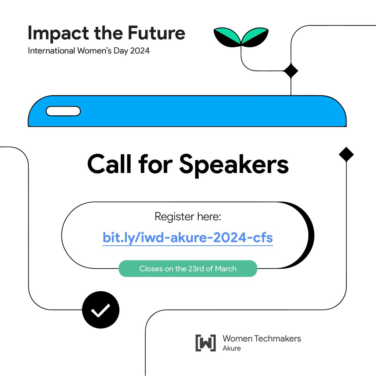 gdg_akure's tweet photo. #IWDAkure2024 Call for Speakers application is now open!🗣️

Are you looking to share your technical knowledge and expertise with a vibrant community of women in tech?

We're inviting you to the stage. Apply to speak at IWD Akure 2024- https://t.co/LfcniKQ9cA

 #WTMAkure #GDGAkure https://t.co/FgvtJ4Yb2u