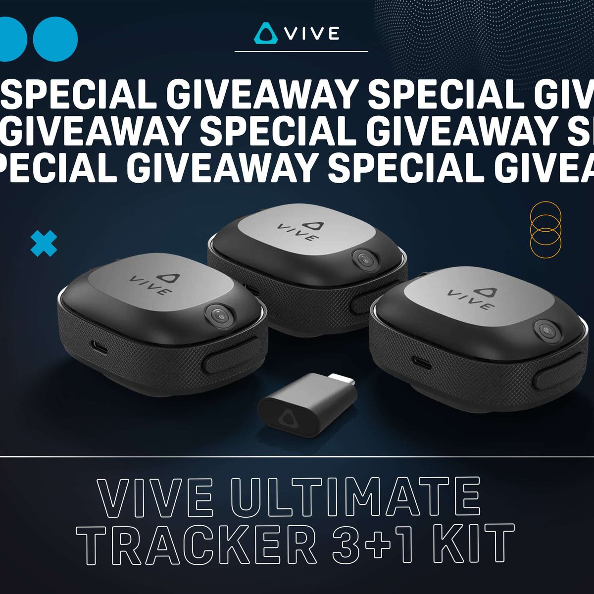 The moment you've been waiting for... 🥁 Ready to level up your VR experience? Repost this to enter! 🔁 #Giveaway #VIVEUltimateTracker #VR #HTCVIVE