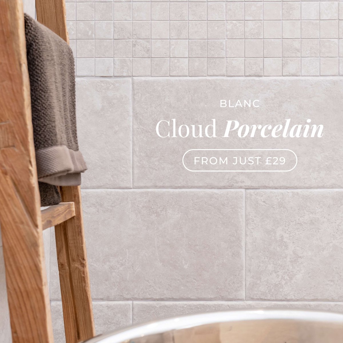 Sink into #luxury with our #Cloud Porcelain in shade Blanc. Inspired by the famous #PierreDeBourgogne #French limestone, this Blanc colour variation captures the same colour variation and subtle mottling found in the original #stone. beswickstone.co.uk/cloud-blanc-po…