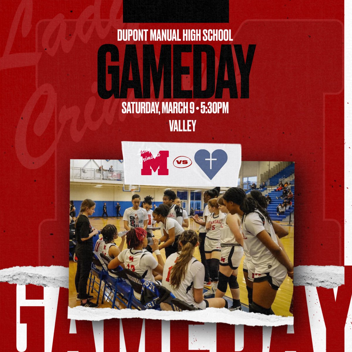 𝗚𝗔𝗠𝗘𝗗𝗔𝗬! 𝗚𝗔𝗠𝗘𝗗𝗔𝗬! 𝗚𝗔𝗠𝗘𝗗𝗔𝗬! 7th Region Championship 🆚 Sacred Heart ⏰5:30 PM 📍Valley High School #LadyCrimsonsBasketball #LadyCrimsonsTough #duPontManual