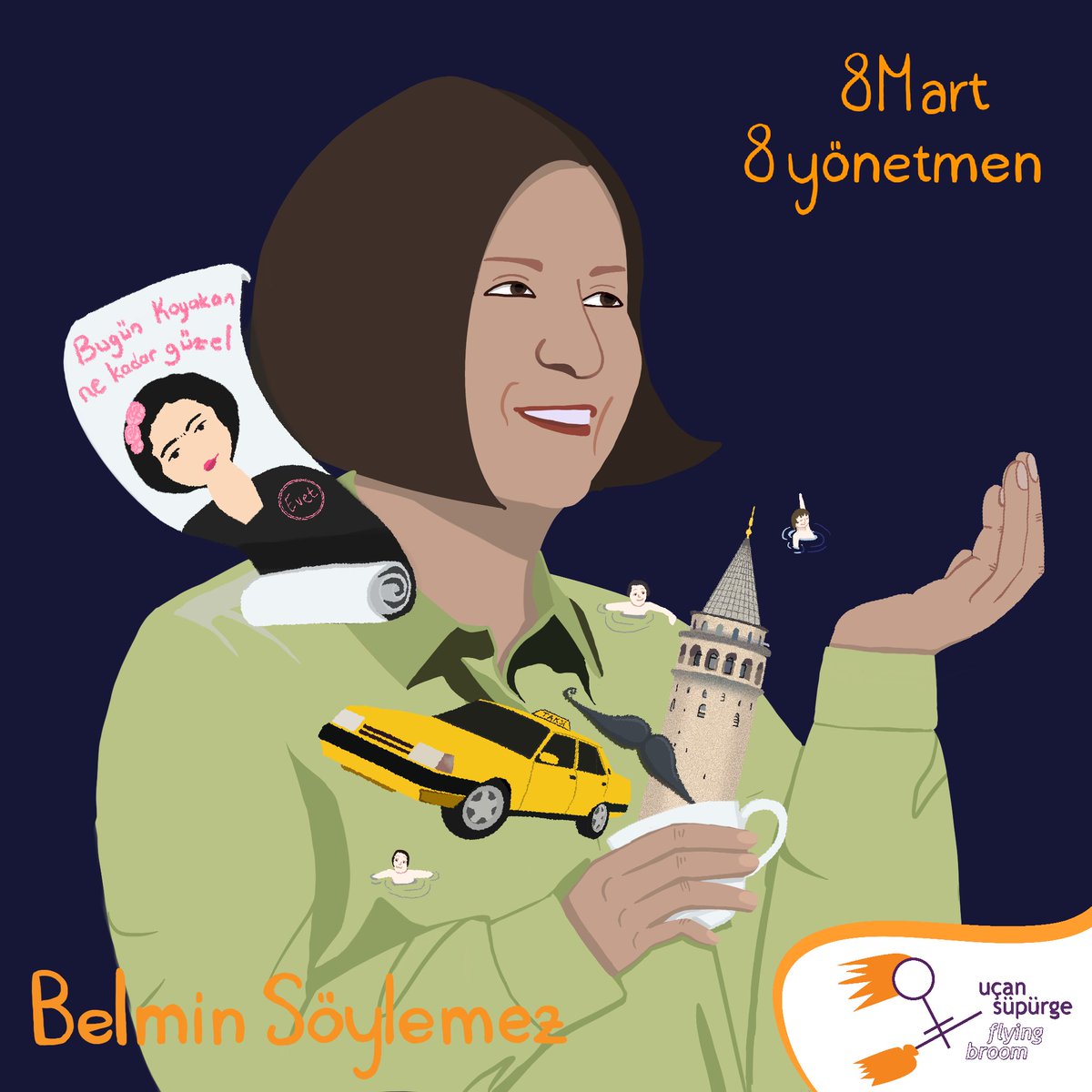 8 Mart 8 Yönetmen: Belmin Söylemez 

Başta tüm kadınlar olmak üzere, sinema gibi eril ve zorlu bir sektörde var olmayı başarmış tüm sinema emekçisi kadınların mücadelesini kutluyoruz.

8 Mart 8 Yönetmen içeriğinin görselleri genç tasarımcı Nil Kayra Özoğuz tarafından yapılmıştır.