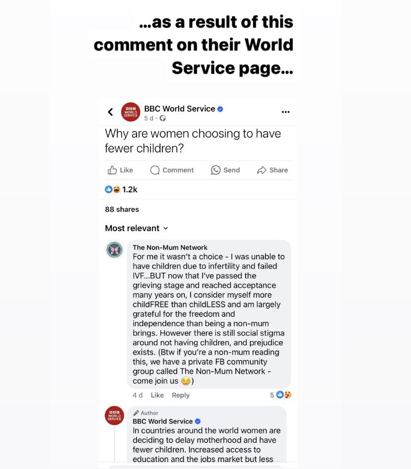 Great to be given this platform to talk about my experience as a non-mum and creating The Non-Mum Network, especially on Mother’s Day weekend when non-mums feel invisible. Thank you to the team <a href="/bbcworldservice/">BBC World Service</a> for the opportunity. Here’s the link: lnkd.in/ep3mUAZK