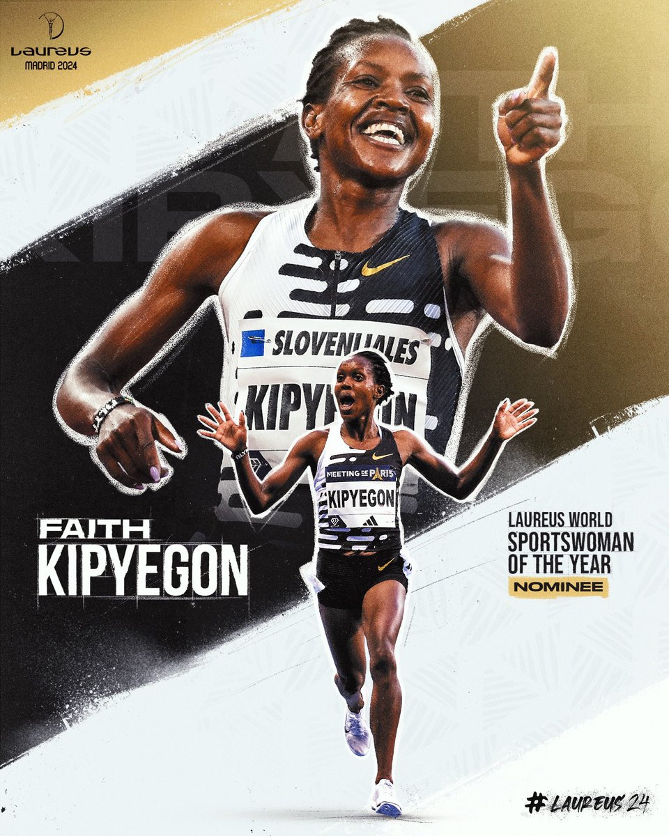 On top of the 🌍 In 2023, @Kipyegon_Faith set three world records in 49 days - 1,500m, 5,000m and the mile. A stunning feat from the Laureus World Sportswoman of the Year Nominee. #Laureus24