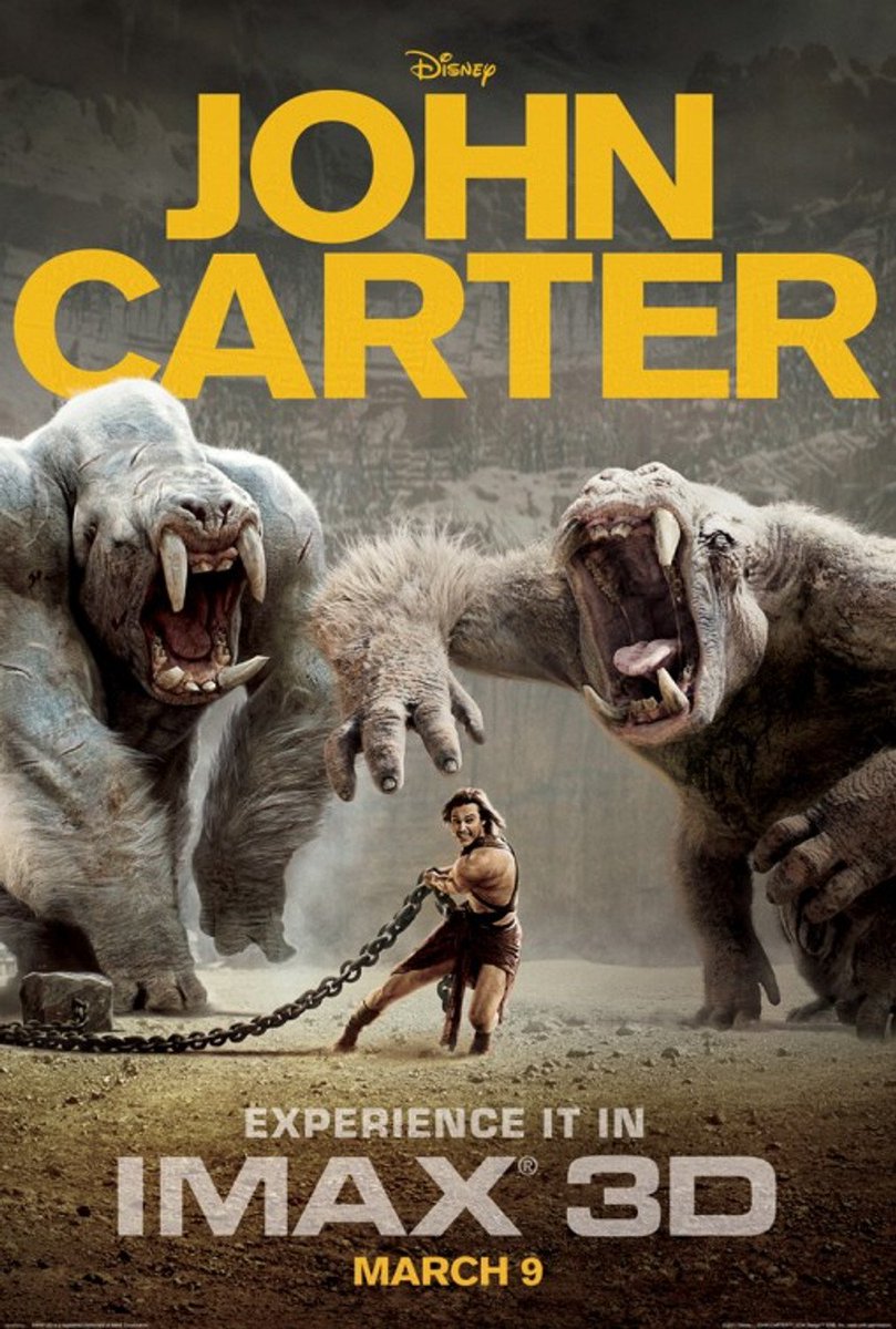 Andrew Stanton's John Carter was released 12 years ago today. A film neglected by Disney, which was about to buy Star Wars (while A Princess of Mars, the original novel by Edgar Rice Burroughs, was a source of inspiration for George Lucas).