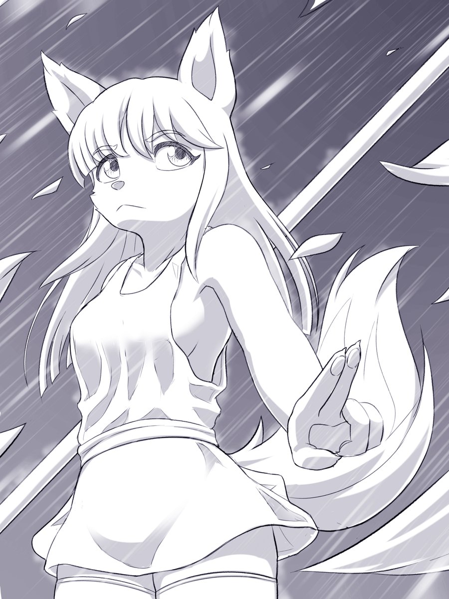 SymbianL's tweet image. Foxgirl with spear =w=