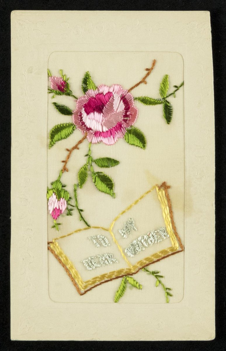 #HappyMothersDay This beautifully #embroidered card was sent from Private Alfred Jackson to his mum. Alfred served with the Duke of Cambridge’s Own (Middlesex Regiment) during the #WW1. @PWRR_Museum #EYA