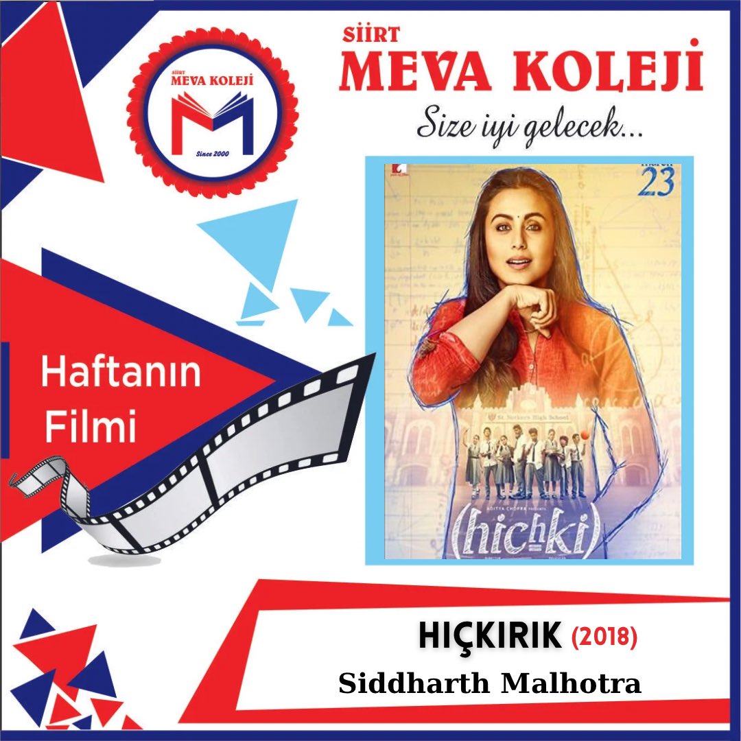 MEVA KOLEJİ

🎬HAFTANIN FİLMİ🎬
Hıçkırık, öğretmen olmak isteyen Rani adında genç kadının tüm olumsuzluklara rağmen hayaline kavuşmasını konu ediyor. 

#film
#haftanınfilmi
#hıçkırık
#siirtmevakoleji