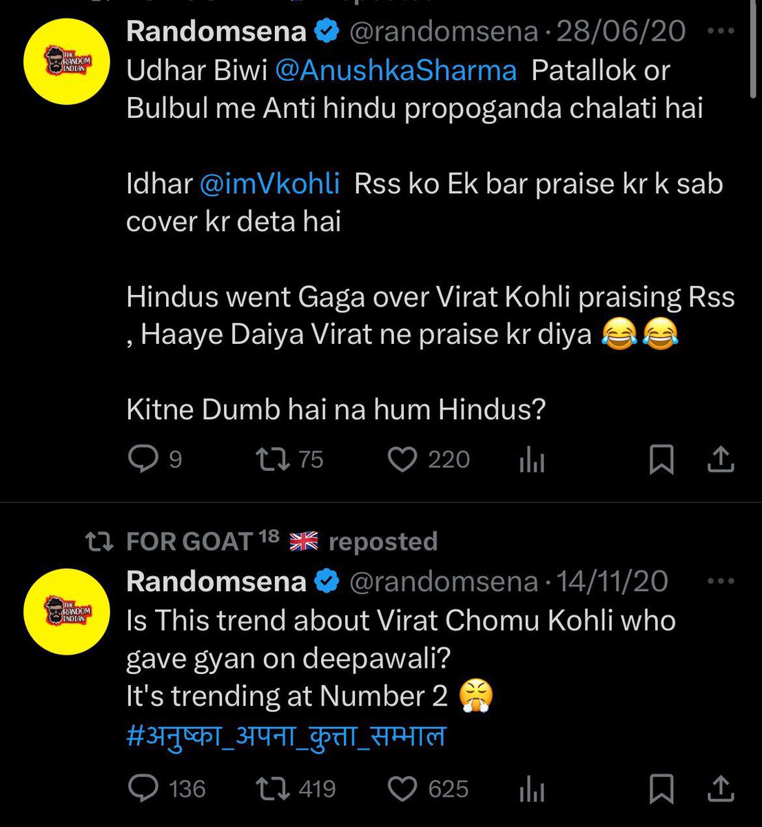 randisena_'s tweet photo. Time to give this mc who ran trends and tweeted against Kohli taste of his own medicine.

#BoycottRandomSena https://t.co/9Vk9G3PZxC
