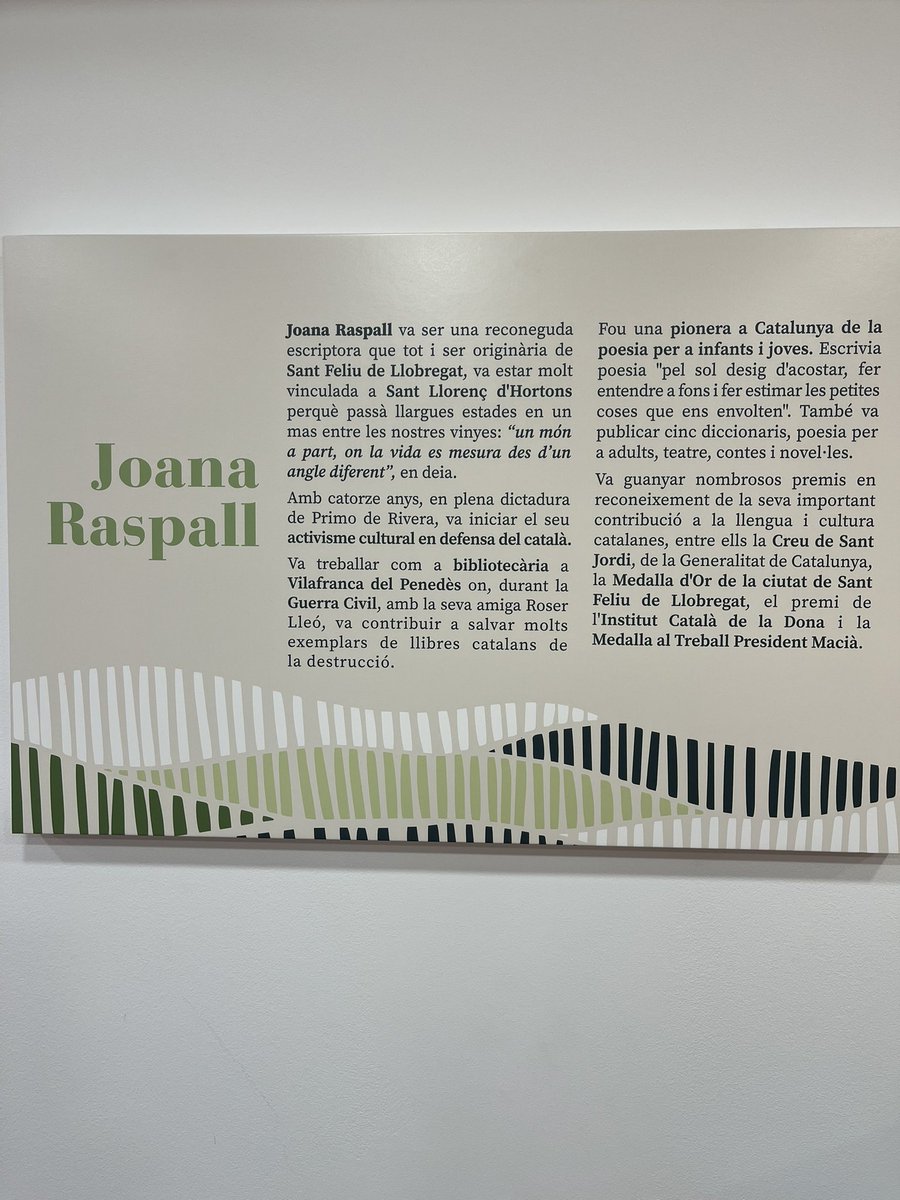 carmell777's tweet photo. Avui s’ha inaugurat el Mural dedicat a Joana Raspall al centre cultural que porta el seu nom a #StLlorençhortons Un dels actes del programa del dia de la dona https://t.co/OS7tnSQ18s