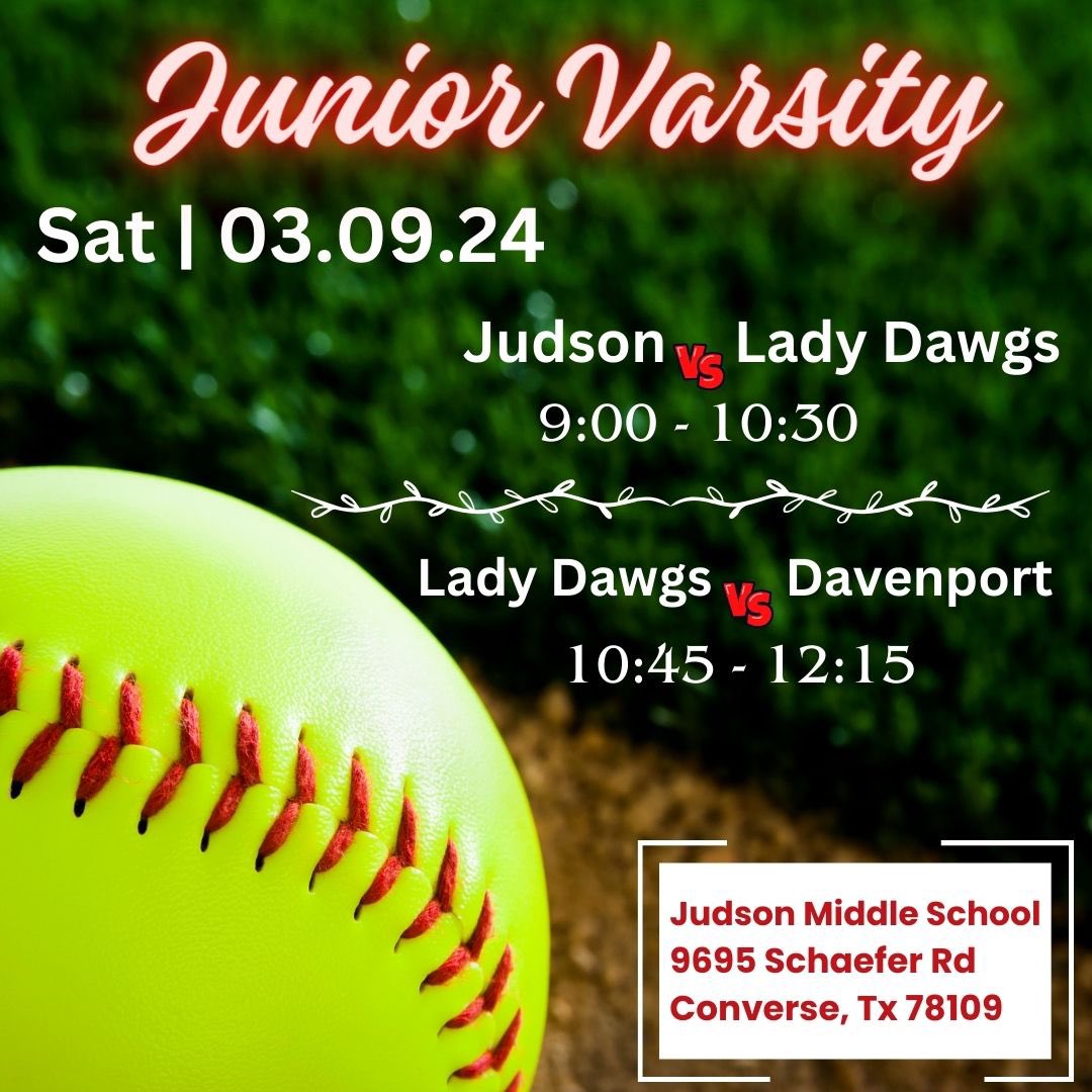 Today!

Varsity &amp; JV Games  

🆚   Davenport &amp; Judson 
🗓   March 9th
🏟   Rutledge Stadium &amp; Judson MS
🎟️   tinyurl.com/4u4m93eb
Note, tickets only required for Varsity             games.
