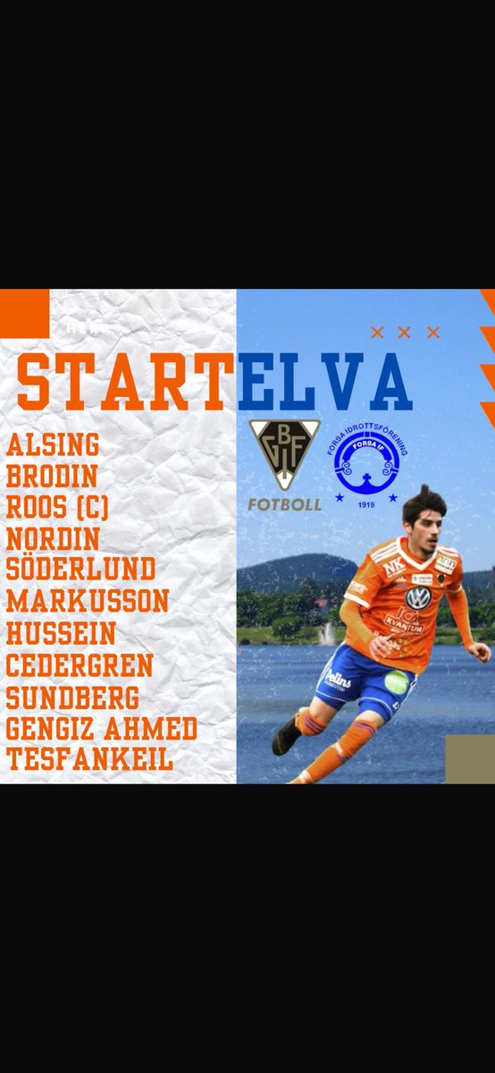 Dagens lag mot Forsa i DM hemma 14.00 på Solrosen!

Avbytare
Norell, Jonsson, Olsson, Nordin, Bereket, Persson, Sigvardsson
