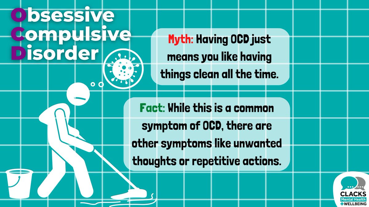 This is a common OCD symptom, but not the only one. Other symptoms may be unwanted thoughts or repetitive actions. If you need support with issues like this, our digital services are there for you. Find how to access them at bit.ly/3BPzwHU #MythBustingMarch #MHWBClacks