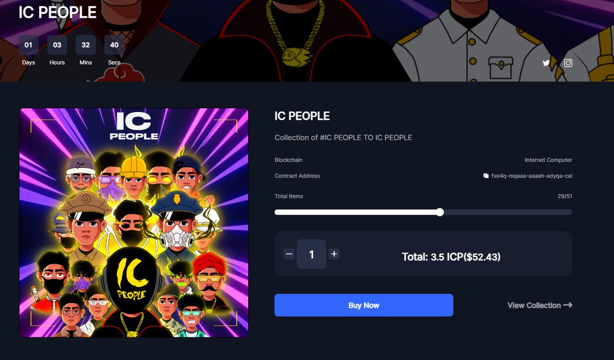 Peopleicp's tweet photo. 29 IC PEOPLE NFTS Left!! LFG
Sale End in 1day &amp; 3hours 
buy here before its to late 
https://t.co/pjZsBQ9PLg https://t.co/aOWPLC1fx1