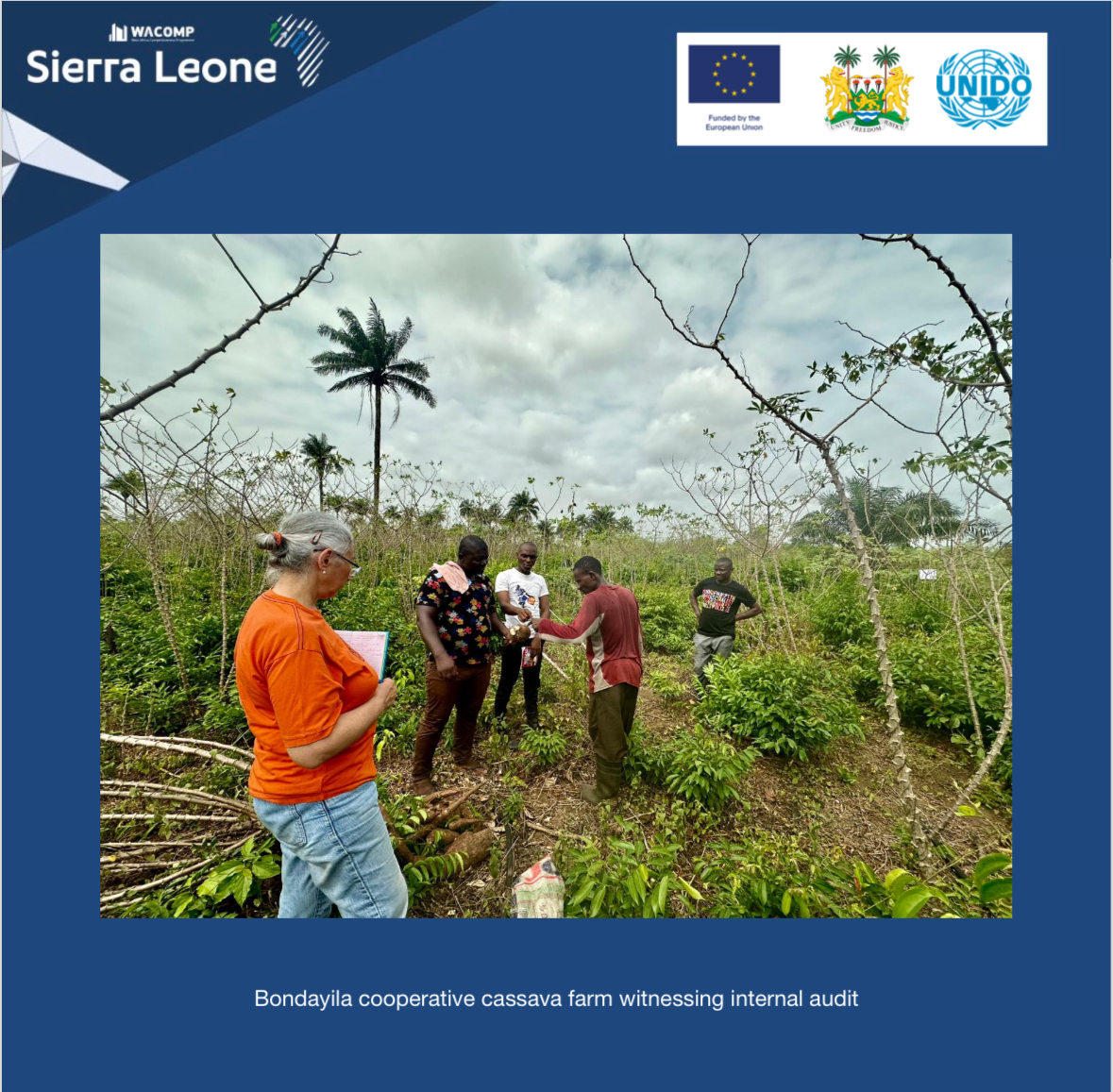 This week the <a href="/EUinSierraLeone/">EU in Sierra Leone</a> -funded #WACOMP_SL 🇸🇱<a href="/UNIDO/">UNIDO</a> team have been in Bo, Pujehun and Kenema district witnessing #internal #audits of #cassava #farms for implementation of #GlobalG.A.P #primary #farm #assurance completed by <a href="/UNIDO/">UNIDO</a> trained #farmer #support #officers