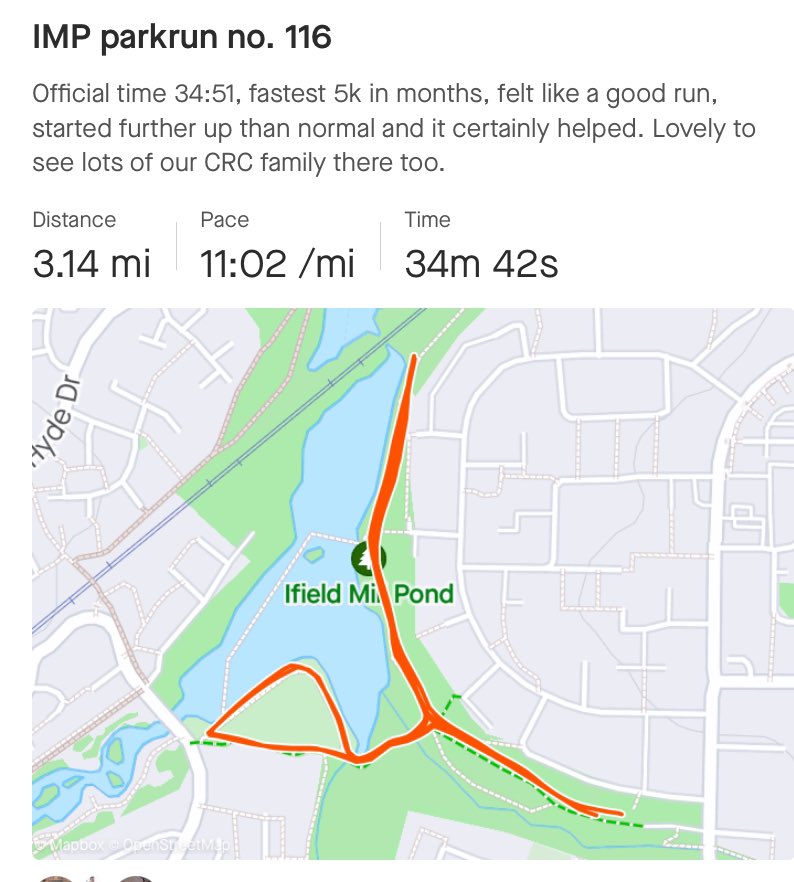 mysonisno1's tweet image. Back to parkrun having missed 2 weeks, one because of ice the other because of a hangover 🙈. Fastest for 6 months at IMP, felt good today, great to see lots of #crawleyruncrew runners #endorphins #Flanci #TeachersRunClub