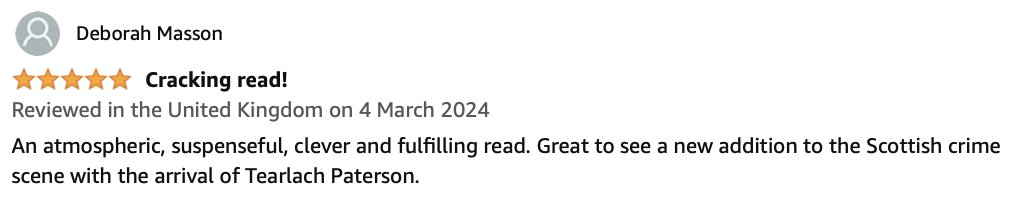 Looking at reviews for The Girl In The Loch and spied wonderful author <a href="/deborah_masson/">Deborah Masson</a> leaving 5* - thank you so much Debbie 😘