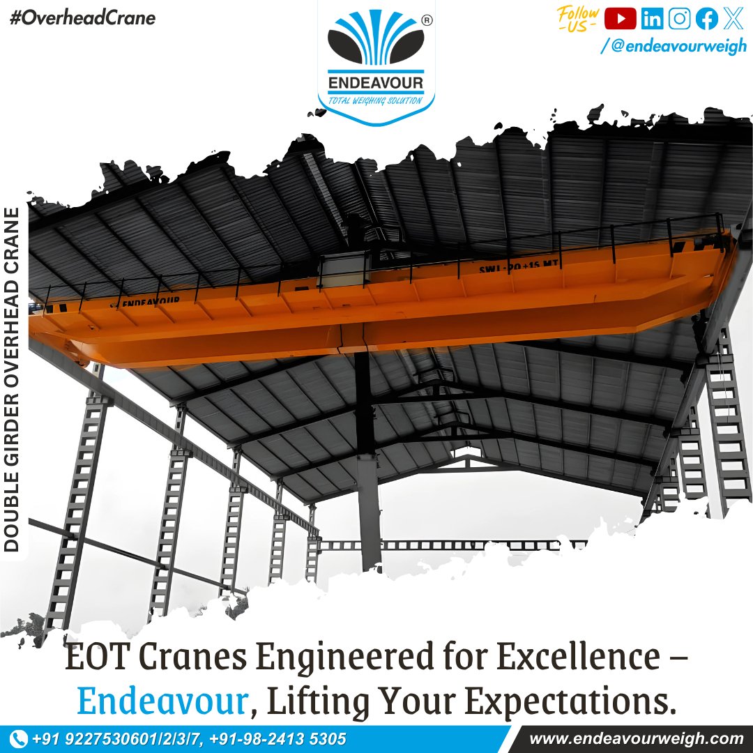 endeavourweigh's tweet photo. EOT Cranes Engineered for Excellence – Endeavour, Lifting Your Expectations
For inquiries:
+91-9824135305
info@endeavourweigh.com
https://t.co/4HLYLfzWBr
#DoubleGirderCrane #EOTCrane #LiftingSolutions #EndeavourWeigh #EngineeredForExcellence
#Endeavour #EndeavourWeigh https://t.co/sRfo23CUm4