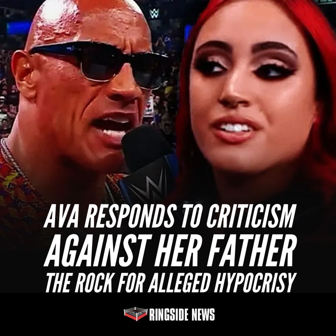 ringsidenews_'s tweet photo. What are your thoughts on Ava's response to Amanda Huber regarding #TheRock? https://t.co/B4DuUYGcAo https://t.co/4eQ1u8uTEk