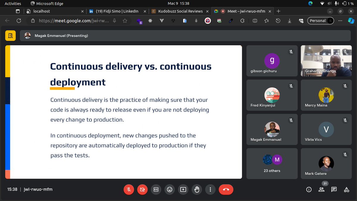 gatere_mark's tweet photo. Learning from @brianmugweru and @emashmagak on @Bitbucket and Bitbucket pipelines 🔥

@ACNairobi Community Meetup at @DeKUTkenya 🚀

@Atlassian 🌟 https://t.co/YIDwST2FNl