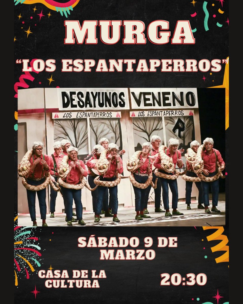 🐍🐍 Esta tarde estaremos repartiendo veneno en la casa de la cultura de Solana de los Barros.