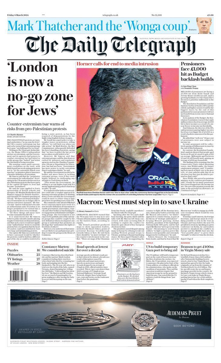 Hoe vaak heb ik het al niet moeten horen? Dat de anti-Israël-demonstranten écht niets tegen Joden hebben.

En dankzij deze demonstranten is Londen nu een no-go zone voor Joden.

Wat nu op het spel staat, is onze beschaving zelf. En niemand kan straks zeggen dat die het niet wist.