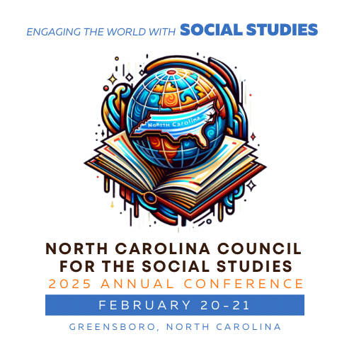 Please repost and spread the news to mark your calendars! @nccss #nccss25 is on February 20-21, 2025. Our conference theme is 'Engaging the World with Social Studies'! We are so excited! #sschat