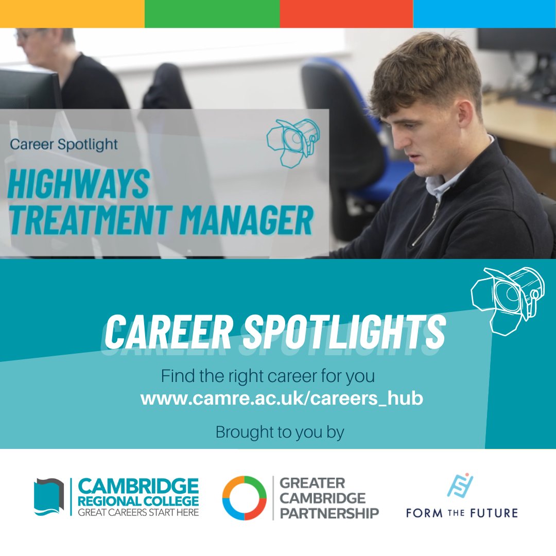 CRC_Huntingdon's tweet photo. Career Spotlight 📽️Hear from Daniel Firth, a Highways Treatment Manager for Milestone Infrastructure, a company that delivers a range of essential infrastructure services to the water, energy (retail and infrastructure) transport and telecom sectors. https://t.co/fk2Cpxyqbp https://t.co/bIHeVb7G75