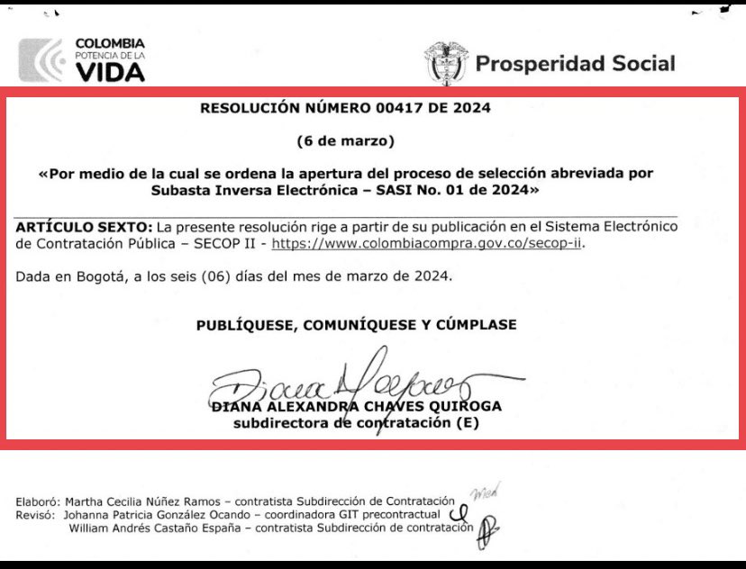 Danielbricen's tweet photo. Segundo acto de Gustavo Bolívar como director de Prosperidad Social luego de pedir cotizaciones para comprar vehículos:
Abrir un proceso de contratación para comprar tiquetes aéreos nacionales e internacionales por $1.902.810.000 para su entidad
La resolución es del 6 de marzo. https://t.co/24Flo9uaBk