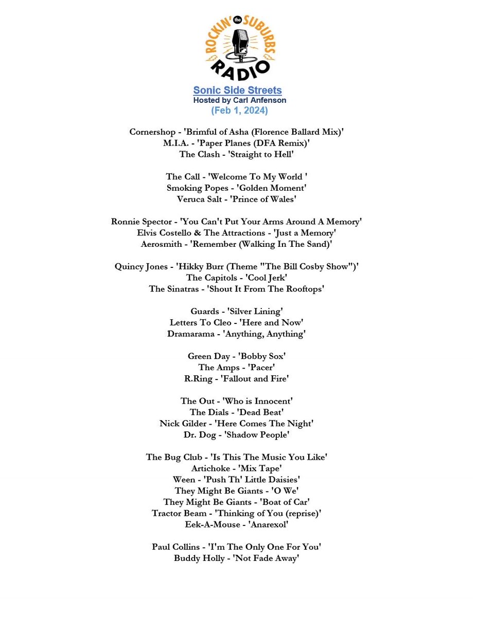 Missed this one?   Get all past shows on MixCloud mixcloud.com/RtSRadio/unkno…. Listen to suburbsradio.com everyday.  ⁦<a href="/SuburbsRadio/">Rockin' the Suburbs Radio</a>⁩