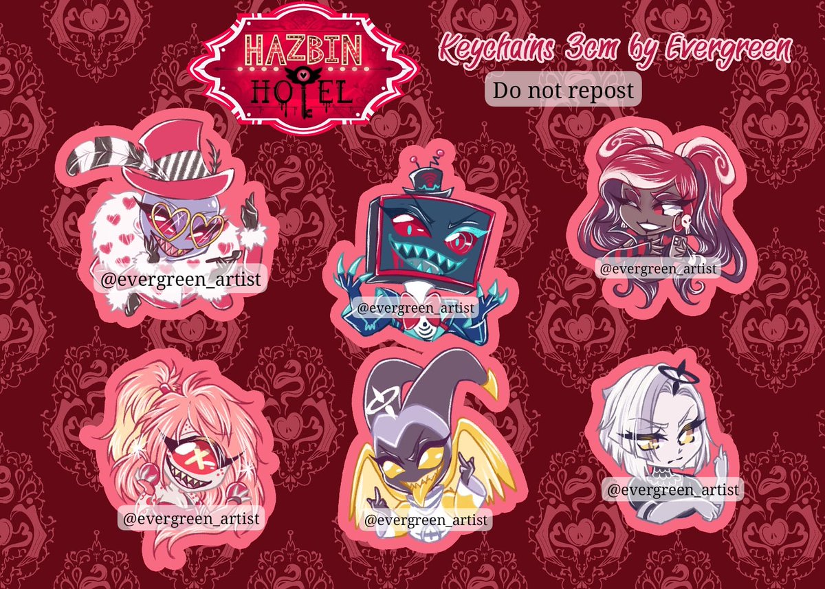 Evergreen_Art24's tweet photo. #hazbinhotel SMALL KEYCHAINS AND WASHITAPE PRE-ORDER!!! Not deadline yet but early april! Here are the prices:
- Kaeychains 1 x 4€, 3 x 10€
- Washitape 1 x 5€
You can also ask for stickers for 1€, and 10€ the full pack!! #radioapple #CharlieMorningstar #hazbin https://t.co/mOU1LdZ4bf