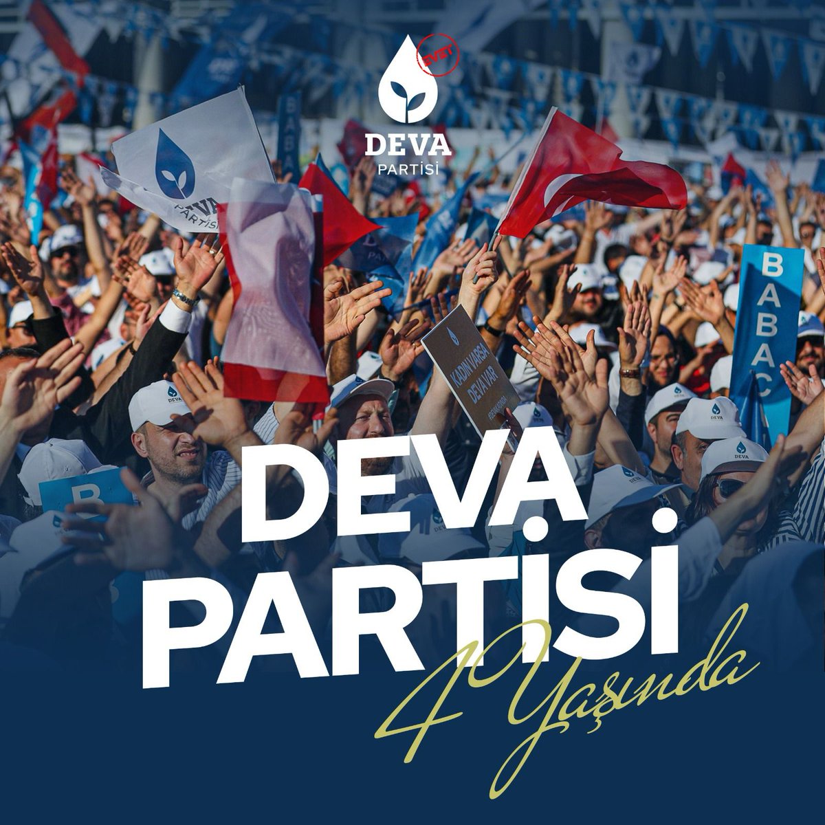 Bugün DEVA Partisi olarak 4 yıl önce yola çıktık ve Türkiye için daha iyi bir gelecek için çalışmalarımıza hız kesmeden devam ediyoruz. Genel Başkanımız Sayın Ali Babacan liderliğindeki ekibimizle birlikte ülkemizin önündeki engelleri kaldırmak için buradayız.#alembuysadevasensin