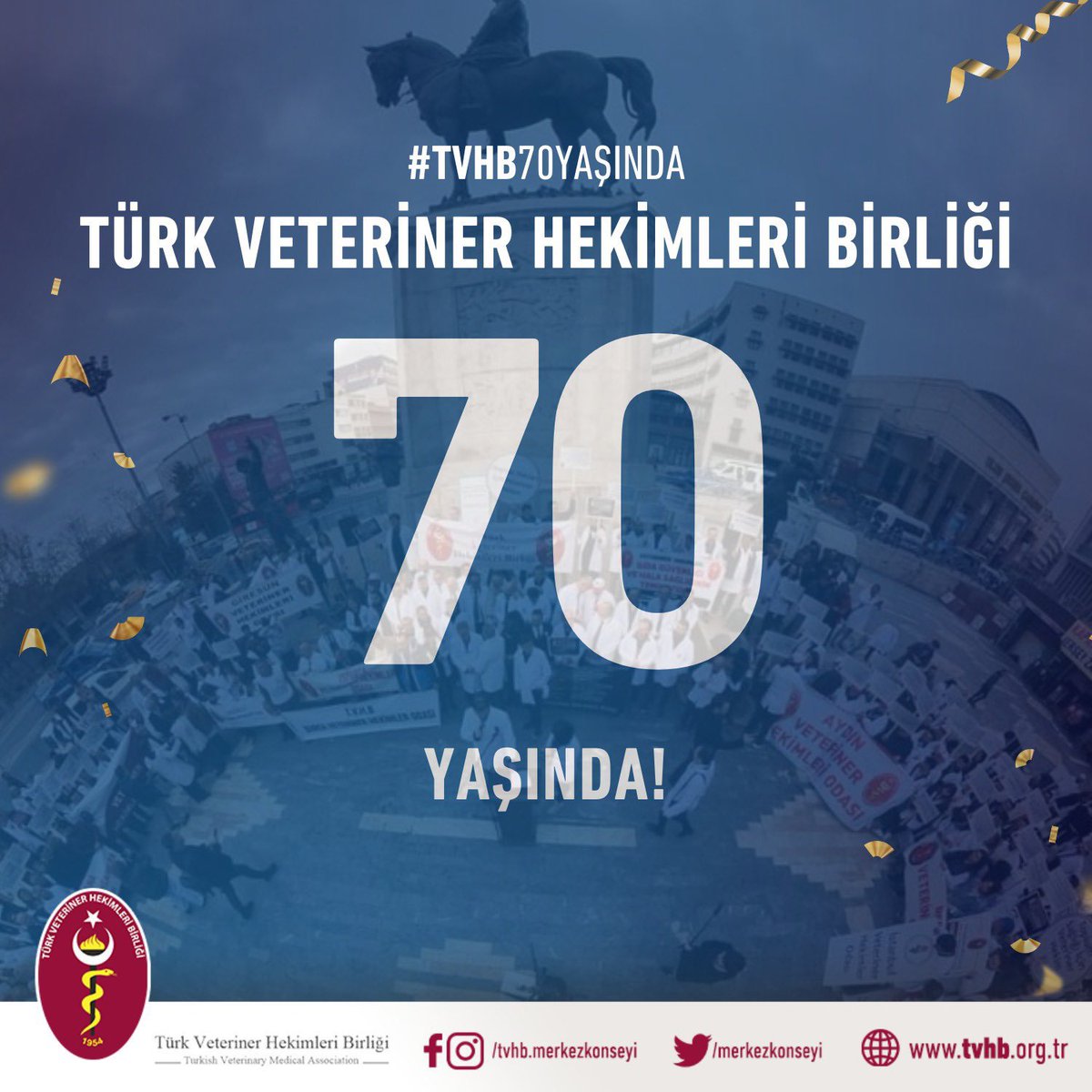 Mesleki çatı kurulumuz olan her zaman mensubu olmaktan gurur duyduğum  Türk Veteriner Hekimleri Birliği 70 yaşında!
#TVHB70YAŞINDA 
#veterinerhekimlerhaklarınıistiyor