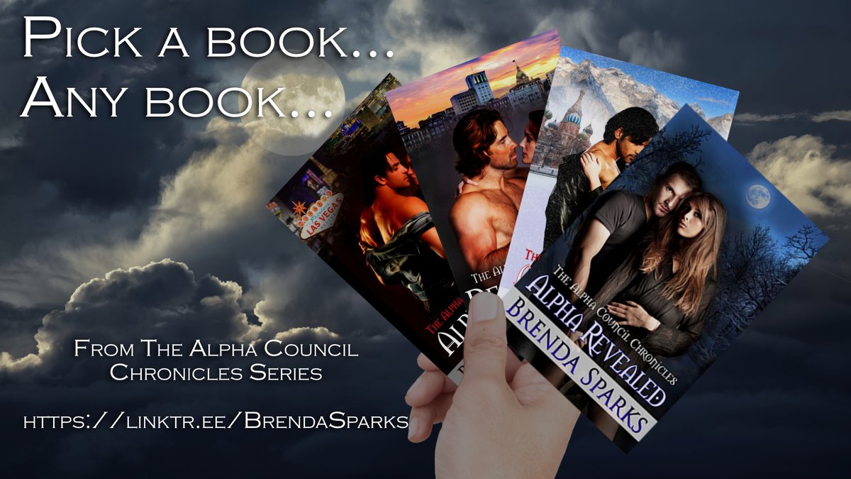 Looking for a #GreatRead? Try a book from the Alpha Chronicles Series. Let Stephan and the other vampires on the council take you on a dark adventure. linktr.ee/BrendaSparks #PNR #MFRWauthor