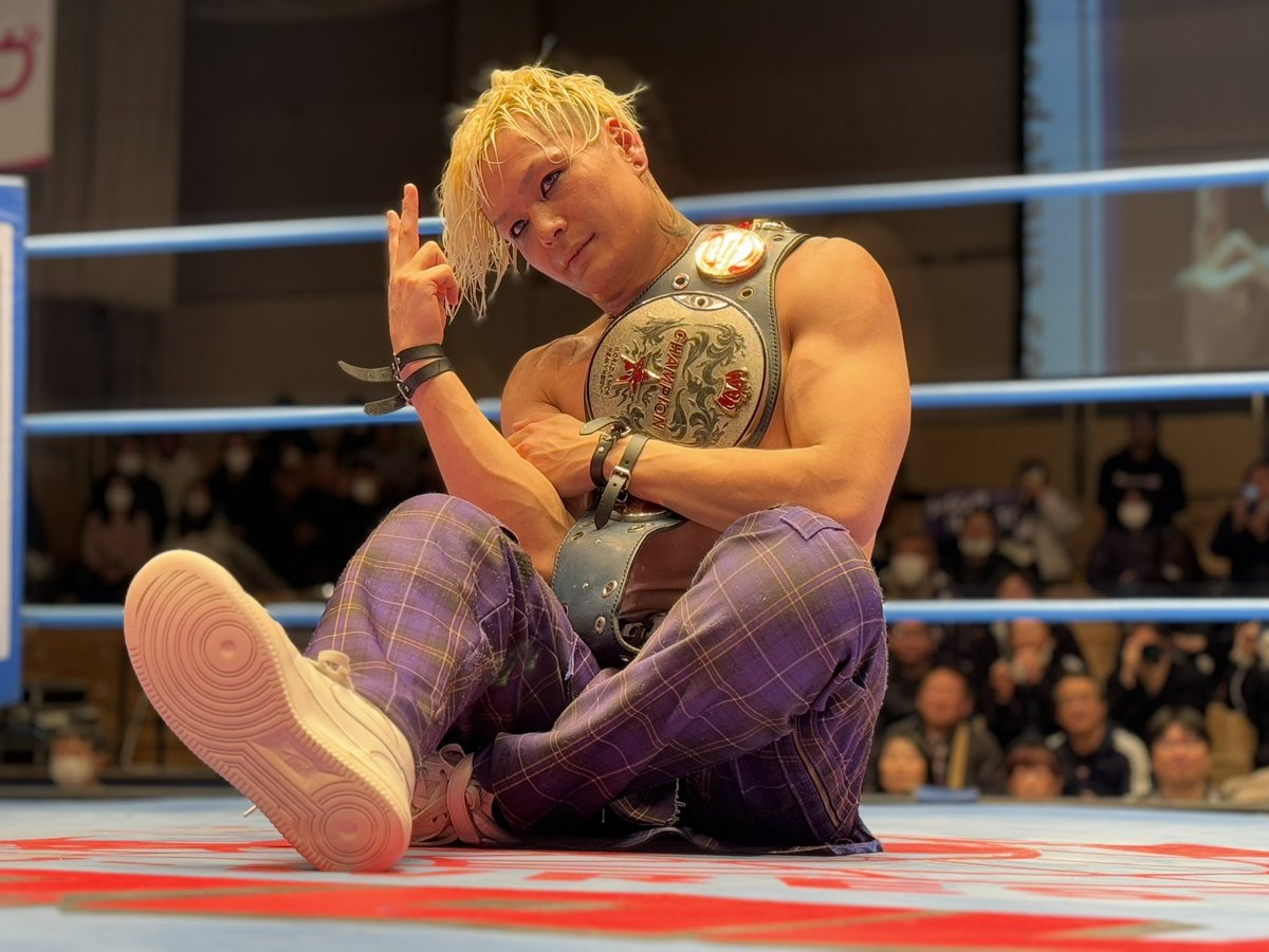 Rising HAYATO defeated Dan Tamura in today's main event to become the new Junior Heavyweight Champion. It is his first time holding the belt. MUSASHI came out and announced he would be challenged for the title.