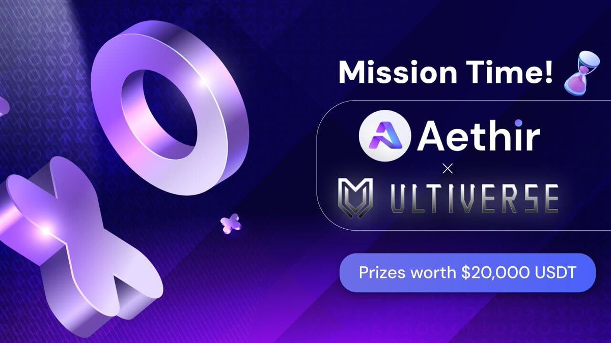 Mission time! Aethir is excited to support @UltiverseDAO as a top-tier sponsor for their upcoming campaign with 20k $USDT up for grabs.🔥💪 Complete the following tasks to enter: 👉 Follow the Aethir Twitter 👉 Join our Discord 👉 Like and retweet this announcement Let's go!…